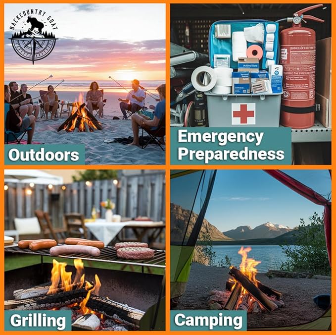 100% Waterproof Fire Plugs Fire Starters (50 Pack), BBQs, Smokers, Fire Pits, Fireplaces | Natural, Easy to Light, Emergency Ready