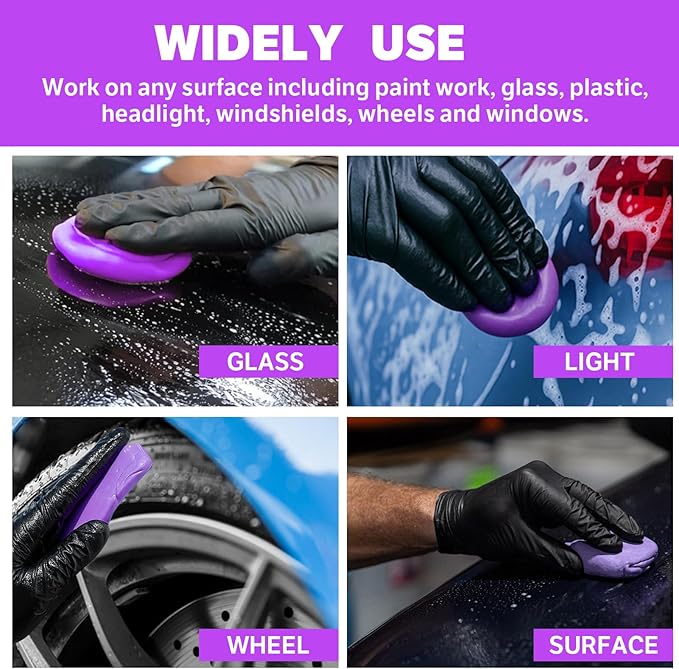 Car Clay Bar 4 Pack 400g(4x100g), Auto Detailing Premium Grade No Scratch Magic Clay Bars Cleaner Kit with Washing and Adsorption Capacity for Car Auto SUV, RV, Truck, Purple