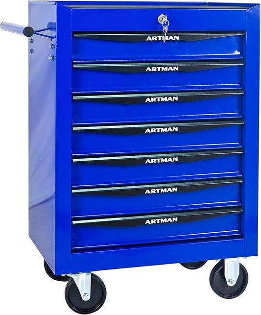 7 Drawers Tool Cart on Wheels, Multifunctional Rolling Tool Box, Drawers Rolling Trolley Organizer Tool Storage Chest for Warehouse,Garage,Workshop,Repair Shop (7 Drawers-30.5" H)