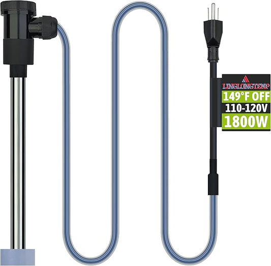 1800W Submersible Immersion Water Heater for Pool & Hot Tub – Portable Electric Heater with Wifi Timer and Auto Shut Off for Bathtub, Inflatable Pool, Above Ground Pool& baptismal pool