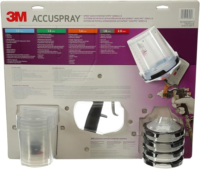 3M Accuspray Paint Spray Gun System with PPS 2.0, 26580, Standard, 22 Ounces, Use for Cars, Furniture, Cabinets and More, 1 Paint Gun,1 Paint Cup,5 Disposable Lids and Liners,5 Nozzles,3 Sealing Plugs