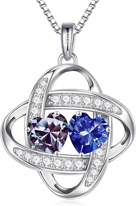 Iefil Christmas Gifts for Women - 925 Sterling Silver Love Knot Necklace, Anniversary Birthday Jewelry Gifts for Wife Girlfriend Mom