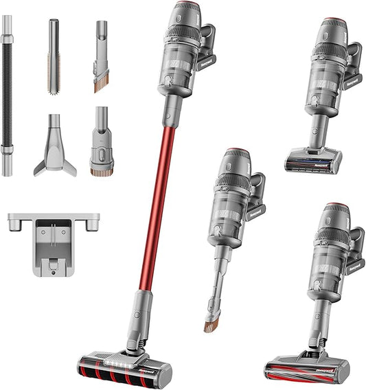 Honeywell Smart Cordless Vacuum Cleaner w/Automatic Adjustment, 10-in-1 Lightweight Stick Vacuum with 3000mAh Battery 70Mins Runtime, Rechargeable Cordless Vacuum for Pet Hair/Carpet/All Floor, VC14