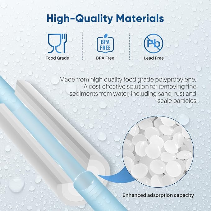 PUREPLUS 20 Micron 10" x 4.5" Whole House Sediment Home Water Filter Replacement Cartridge for Culligan RFC-BBSA, HD-950, WFHD13001B, W15-PR, GXWH30C, GXWH35F, Aqua-Pure AP817, PP10BB, 2PACK