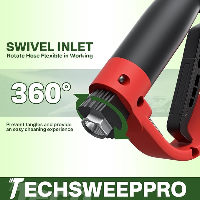 5000PSI Pressure Washer Gun and Hose Kit, 100FT Kink Resistant Steel Braided Power Washer Hose with 3/8" Swivel Quick Connector and M22 14mm Adapters Replacement/30" Extension Washer Wand