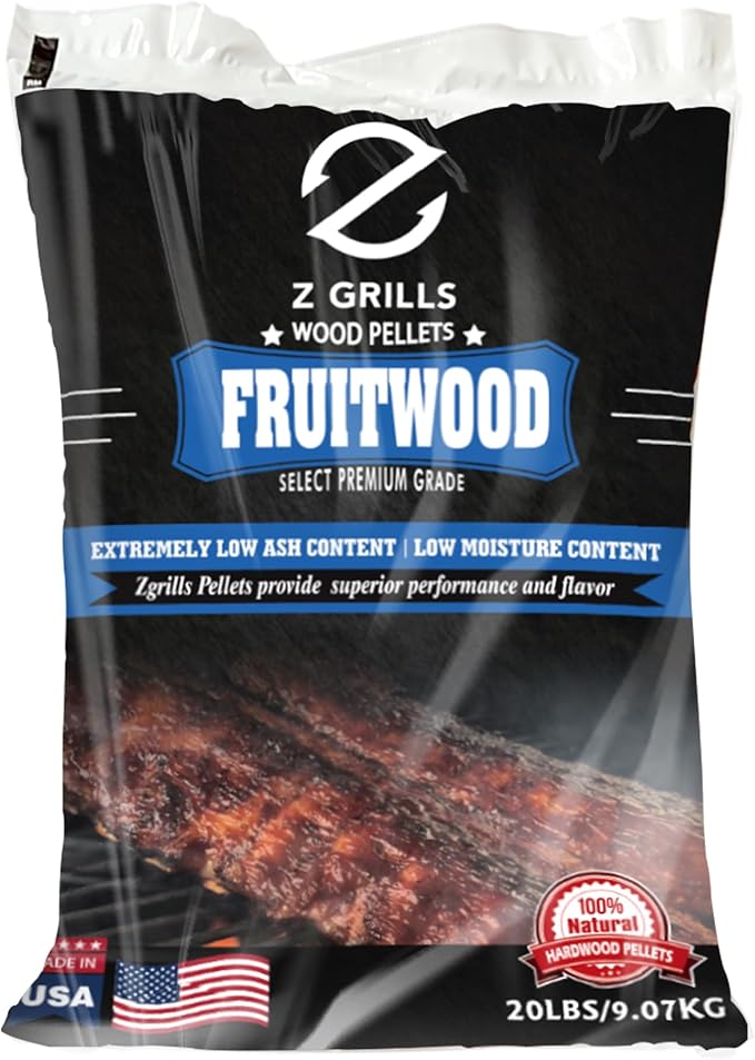 Wood Pellets for Smoker Grill and BBQ, 100% All-Natural Hardwood Fruitwood Pellet, 20lbs