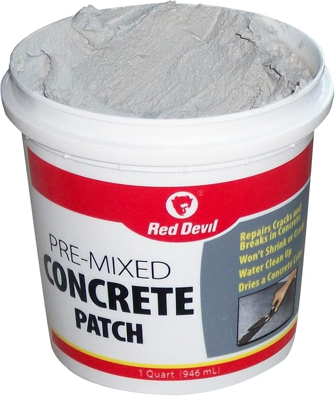 Red Devil 0644 Pre-Mixed Concrete Patch, 1 Quart, Pack of 6, Gray, 6 Pack, Made in USA