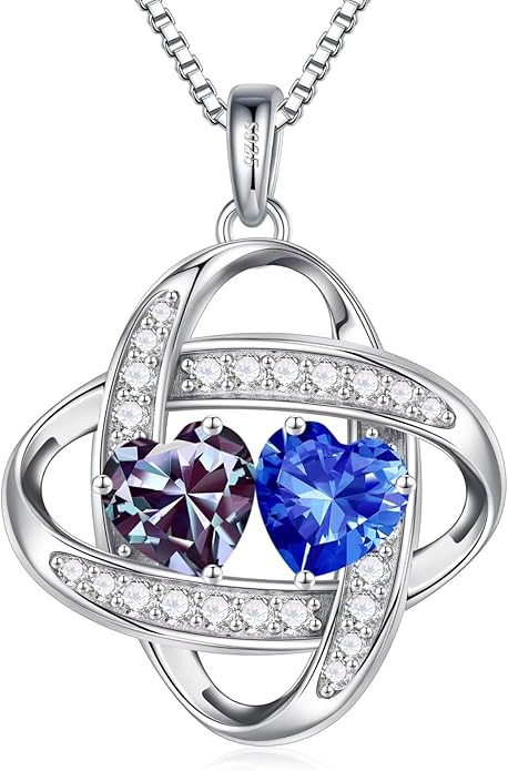 Iefil Christmas Gifts for Women - 925 Sterling Silver Love Knot Necklace, Anniversary Birthday Jewelry Gifts for Wife Girlfriend Mom