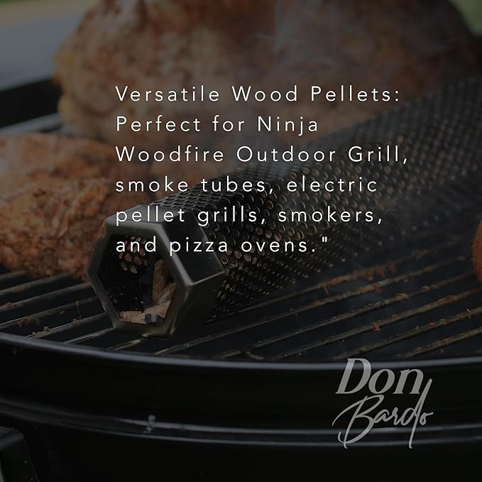 Don Bardo - 100% All Natural Wood Pellets, Bundle with 6 Different Flavors, Intended for Ninja Woodfire Outdoor Grill, Grills, Pellet Grills, Wood Fire Oven & Smoker, 6, 2lb Resealable Bags (12 lb)