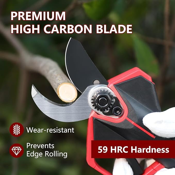 AGRICUT Electric Pruning Shears, 1.2 Inch Max Cutting Capacity Hand Pruners, 14.4V Cordless Branch Cutter with 2 * 2.5Ah Batteries, Pruning Shears for Gardening