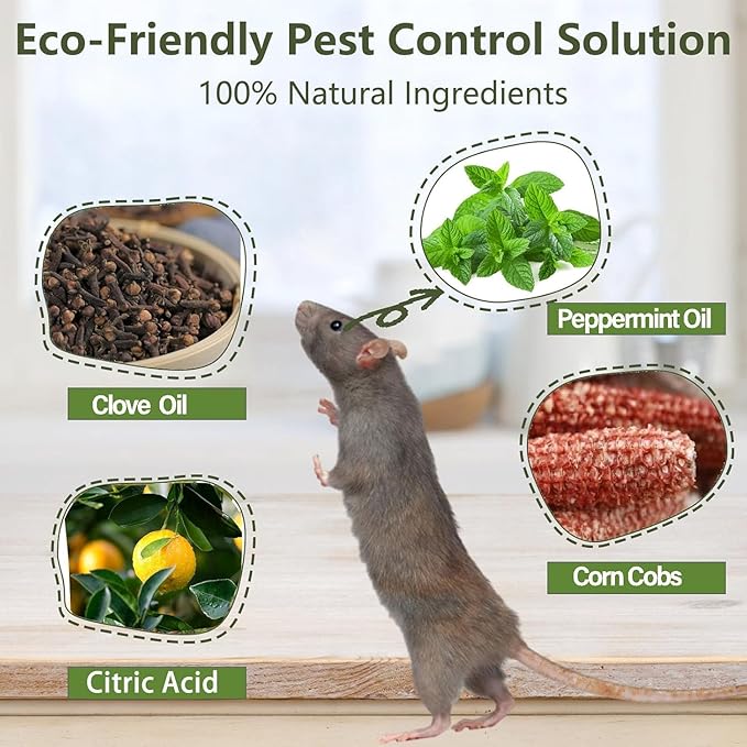 【𝐇𝐢𝐠𝐡𝐥𝐲 𝐄𝐟𝐟𝐞𝐜𝐭𝐢𝐯𝐞】 Mouse Repellent Repellent,Peppermint Lemon Oil Balls for Rats Mice Deterrent with Natural Peppermint Oil Long-Lasting Indoor & Outdoor Use-24 Pcs