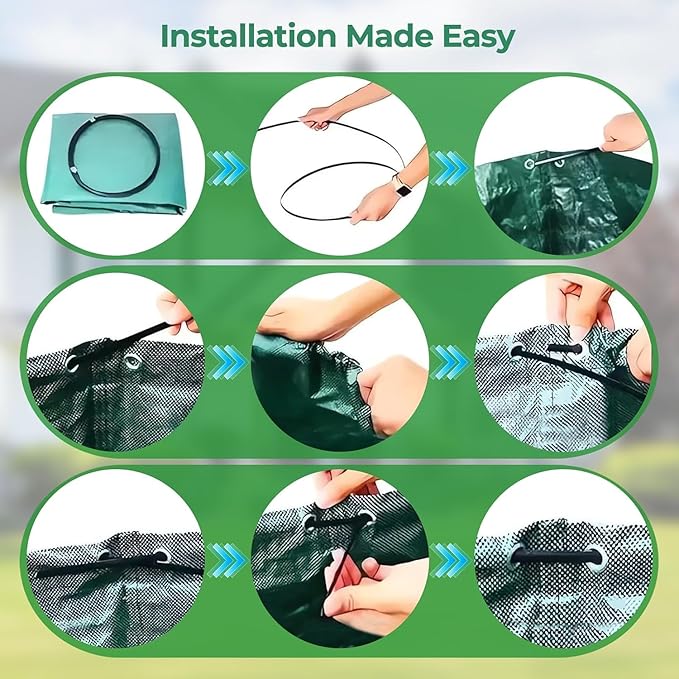 Reusable Yard Waste Bags 3 Packs 72 Gallons Lawn and Leaf Garden Bags Heavy Duty Garden Bag With Reinforced Handles Camping Yard Recycling Trash Bag for Debris Leaves Grass