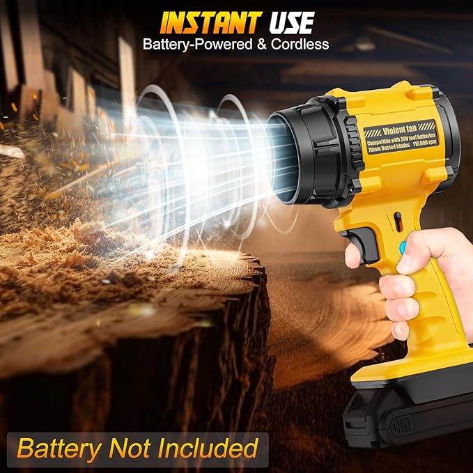 Rozlchar Electric Cordless Leaf Blower Compatible for DeWALT 20V Batteries(No Battery), Variable Speed Handheld Turbo Blower with Powerful Motor, Portable Dust/Snow Cleaner for Lawn, Patio