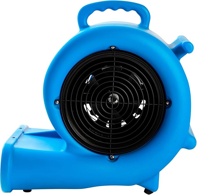 MOUNTO 1/3 HP 2000 CFM Air Mover for Water Damage Restoration – Heavy-Duty Carpet Dryer & Floor Blower Fan with 3 Speeds, Dual GFCI Outlets & 25ft Power Cord