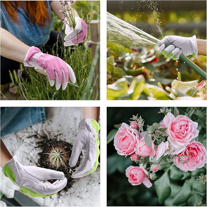 HANDLANDY Women Safety Work Gloves Utility Touch Screen Working Grip Glove for Yardwork Gardening Breathable Mechanic Gloves