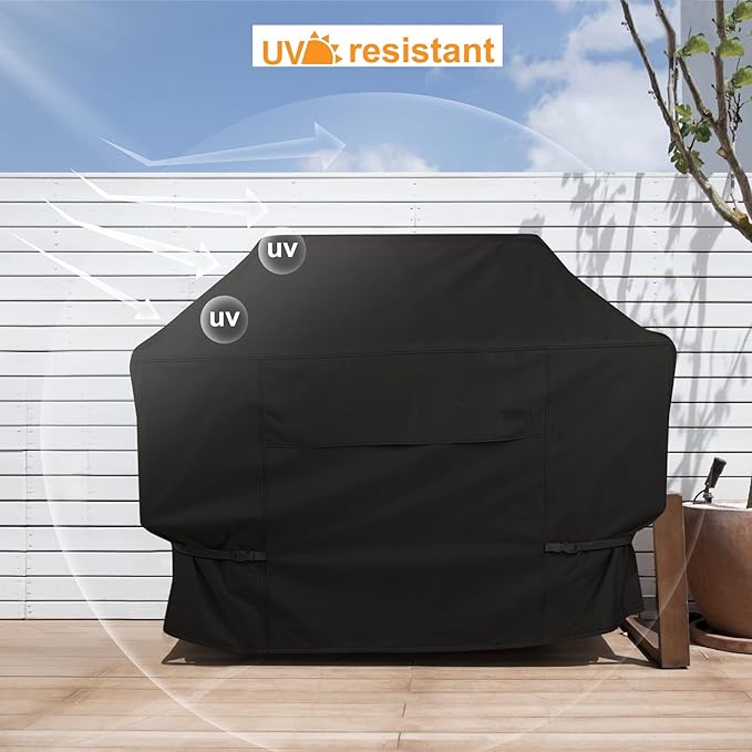 NettyPro Grill Cover for Outdoor Grill 44 inch Waterproof Heavy Duty Gas BBQ Cover for Outside Weber, Char-Broil, Brinkmann, Jenn Air, Nexgrill 2 Burner Barbecue, Black