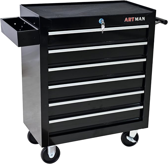 6 Drawers Tool Cart on Wheels,Multifunctional Rolling Tool Chest Tool Storage,Drawers Rolling Tool Trolley Organizer Tool Case for Garage,Warehouse,Workshop,Repair Shop