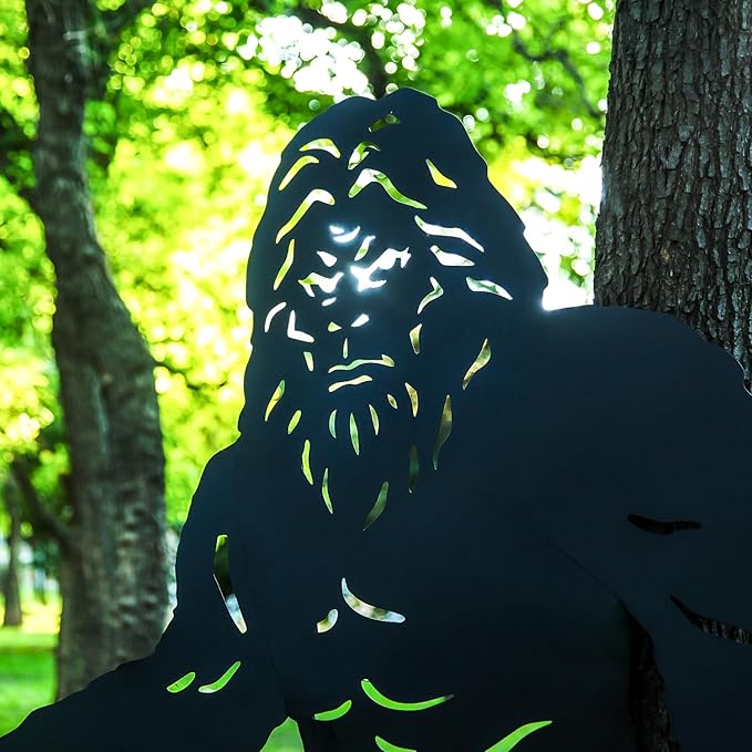 7.4ft Bigfoot Outdoor Decor Metal Big Foot Sasquatch Gifts for Men Women Dad Bigfoot Silhouette Statues for Garden, Outside, Yard Art, Patio, Yard Display, Forests, Lawn Decorations