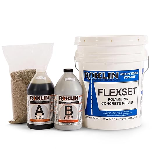 Roklin Systems Inc. FlexSet Rapid Concrete Repair (Gray, 5 Gallon Kit)