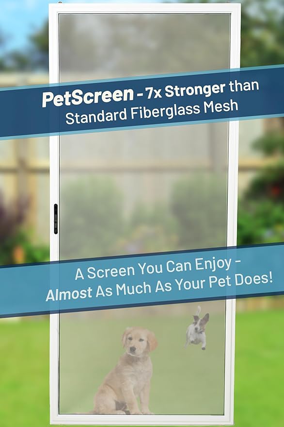 DIY Knock Down Heavy Duty Patio Sliding Screen Door – Ready to Assemble Kit, Custom Fit, Durable PetMesh, Multiple Color Choices