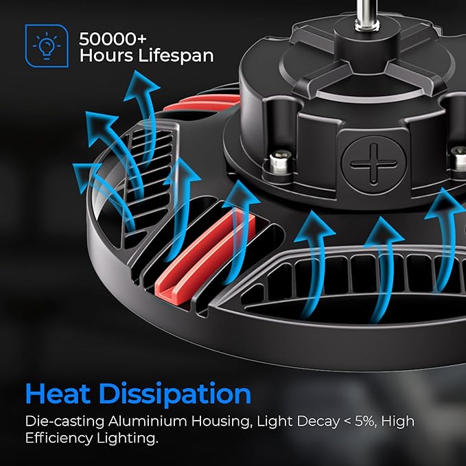 CINOTON UFO LED High Bay Light, 160W/120W/80W Switchable, AC100-277V LED Shop Lights with US Plug, 24000LM Dimmable 0-10V Commercial Bay Lighting for Garage Workshop 5000K Daylight-UL Listed, 4 Pack