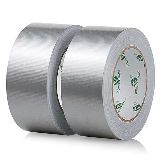 2 Pack Duct Tape Heavy Duty,9 Mil Thickness,2 Inches x 30 Yards,Strong Industrial Strength,Flexible,No Residue,Waterproof and Tear by Hand,Multi-Use for Indoor & Outdoor Repairs (Silver)