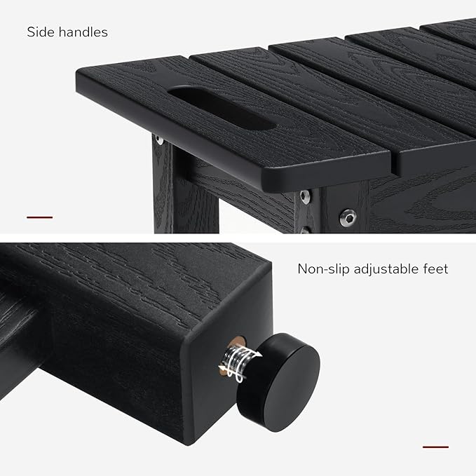 Stoog 41" Large Shower Bench, Waterproof Shower Stools with 400 lbs Weight Capacity, Shower Chair Seat for Bathroom, Non-Slip, Black