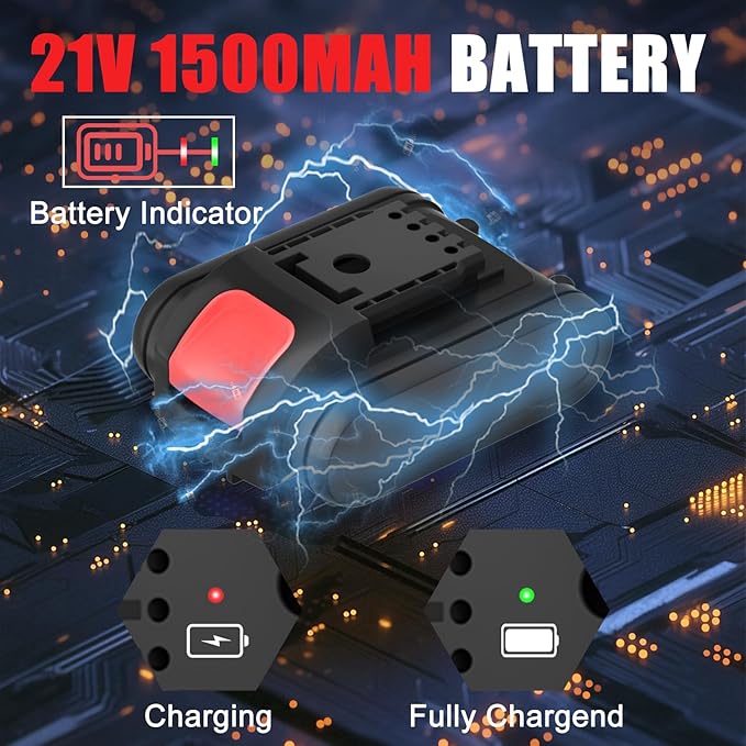 GardenJoy 20v Cordless Drill Set, Power Electric Kit 2 Batteries With Charger 30Nm 2 Speed 3/8" Keyless Chuck 24+1 Torque Drill Driver Screwdriver Bits with LED Electric Work Light for Men DIY