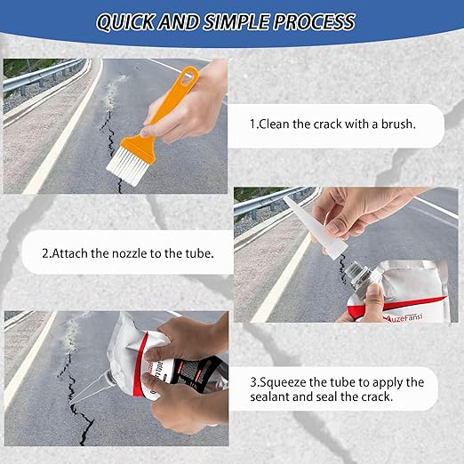 4 Pack Asphalt Crack Filler, Concrete Crack Repair Sealant, Asphalt Concrete Joint Filler for Slabs, Driveways, Patios – Fast-Drying, Weather-Resistant Repair Adhesive