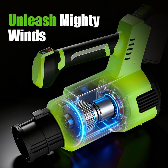 Cordless Leaf Blower 2X21V 4Ah Battery 150MPH 420CFM Lightweight Electric Leaf Blower with Variable Speed for Yard Lawn Patio Outdoor Cleaning(Green)