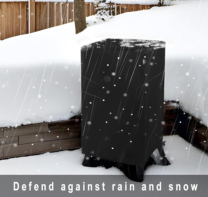 NettyPro Electric Smoker Cover, Heavy Duty Waterproof Vertical Smoker Cover for Masterbuilt Outdoor Square Grill Smoker, Black