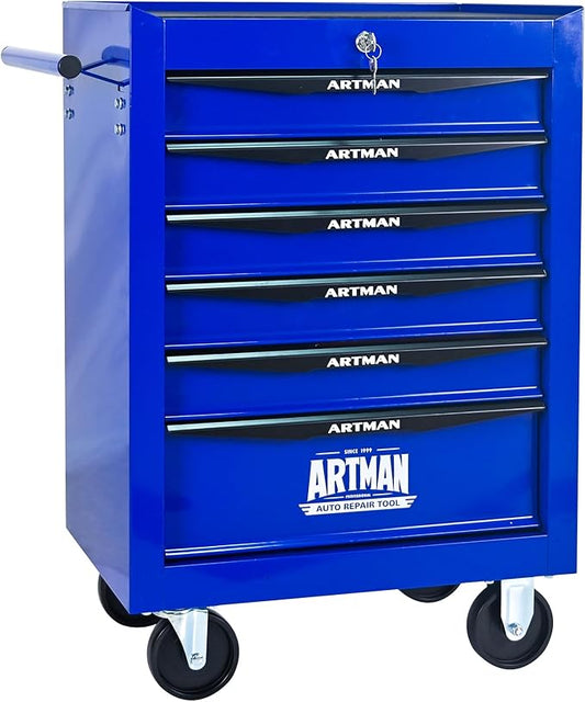 6 Drawers Tool Cart on Wheels, Multifunctional Rolling Tool Box, Drawers Rolling Trolley Organizer Tool Storage Chest for Warehouse,Garage,Workshop,Repair Shop (6 Drawers-30.5" H)