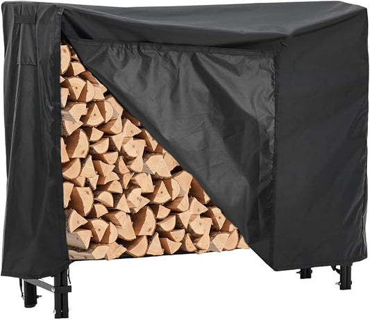Towallmark 4Ft Firewood Rack with Cover, Heavy Duty Firewood Racks with Weather Resistant 600d Oxford Fabric Cover, Indoor/Outdoor Wood Rack