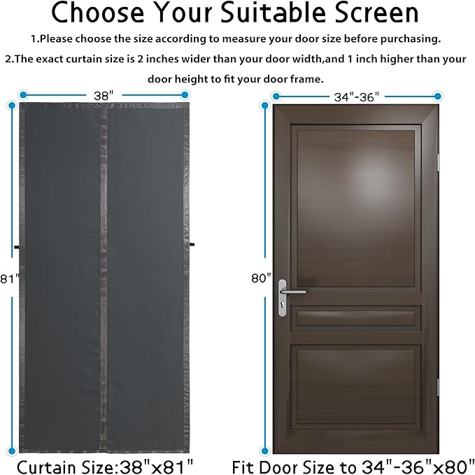 Magnetic Thermal Insulated Door Curtains,Thicker Layered Fabric Folding Door for doorways,Temporary Attic Insulation Cover,Dark Grey Fabric doorways Cover, Draft Stopper for Summer Winter