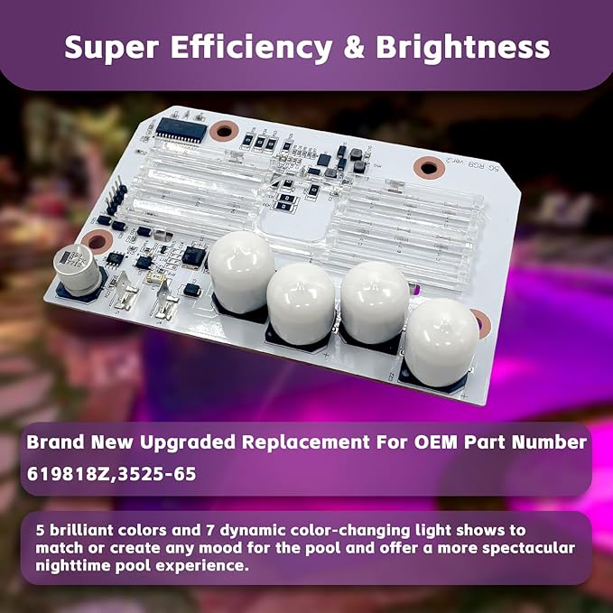 619818Z Led Light Engine Board Compatible w/IntelliBrite 5G Color LED Pool Light 2nd Generation 2009-Current 601000 601001 601002 601003 601004 601010 601011 601012 601013 Circuit Board PCBA