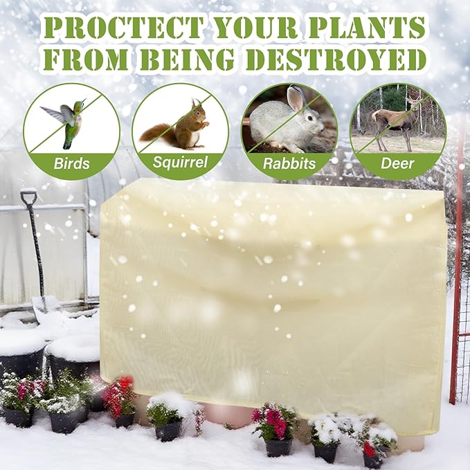 2 Pcs 47" x 70.8" Raised Garden Bed Cover for Winter Large Plant Covers Freeze Protection with Zipper Drawstring Frost Cloth Blanket Protection Box Bags for Garden Outdoor Plants Bush