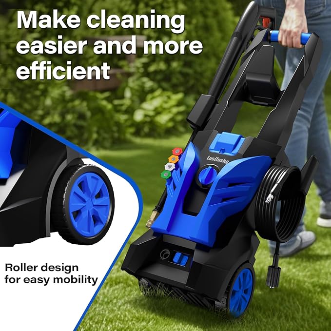 Pressure Washer, Power Washer with 4 Nozzles and Foam Cannon, High Pressure Cleaning Machine for Cars, Driveways, Fences, Patios, Home Cleaning.