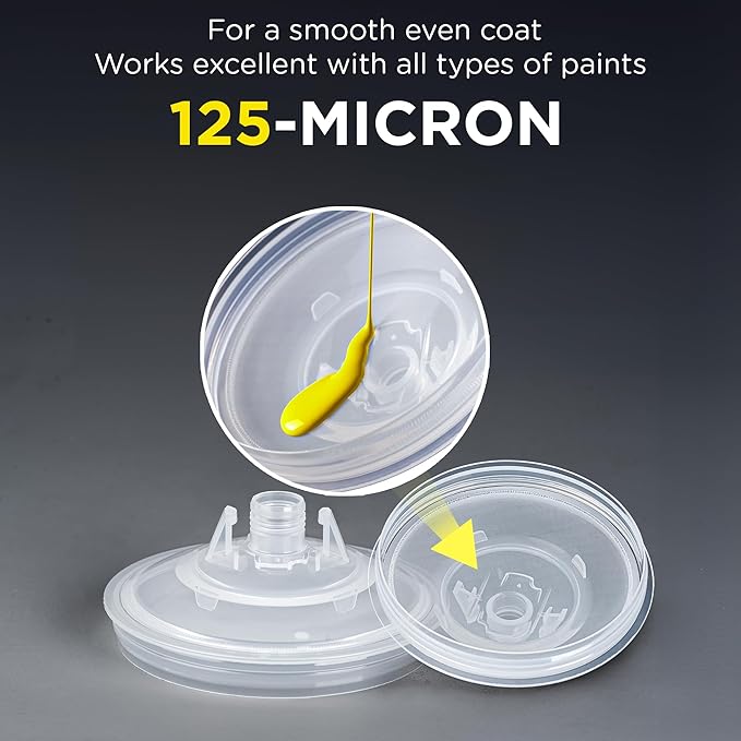 InoKraft Disposable Paint Spray Gun Cup, Paint System for HVLP and LVLP Paint Spray Paint Gun, Mini 6 Ounce (200ml) Kit with 50 Cups and Lids System, 1 Hard Cup with Retainer Ring and 20 Plugs