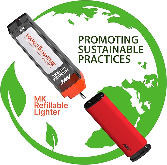 MK Lighter Jet Flame Lighters with Premium Butane, Striking Design, Refillable Lighte, Assorted Colors (Hue-4PC+Butane)