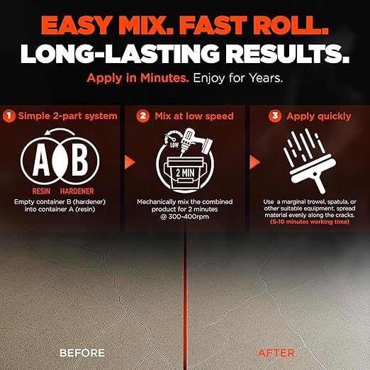 MPC-135 Epoxy Crack Filler, Fast-Curing Epoxy Filler Kit for Versatile Use, Clear