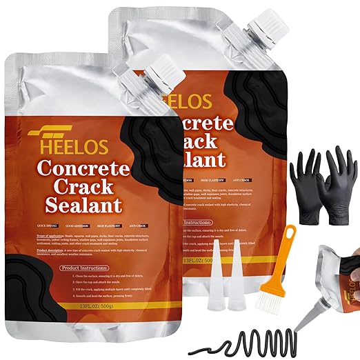 Asphalt Crack Filler,High Elasticity Driveway Crack Filler, Self Leveling Waterproof Repair Sealant for Driveway, Walkway, Road, Blacktop Concrete Joint, Indoor & Outdoor - Black,2Pack