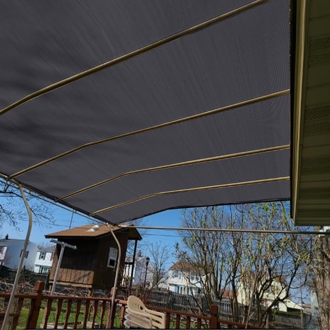 4'x25' Aiwi Space 100% Solid Non-See-Through Privacy Fence Screen Panel, Garden Privacy Fence, Full Privacy Protect for Balcony, Backyard,Porch, Railing and Pool, Anthracite Black