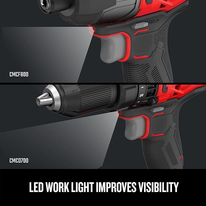 CRAFTSMAN V20 MAX Cordless Drill and Impact Driver, Power Tool Combo Kit with 2 Batteries and Charger (CMCK200C2AM)