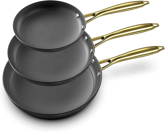 imarku Non Stick Frying Pans, 3 Pieces - 8 Inch, 10 Inch and 12 Inch Frying Pan, Professional Frying Pans Nonstick, Cast Iron Skillets, Nonstick Frying Pan with Stay Cool Handle, Best Christmas Gifts