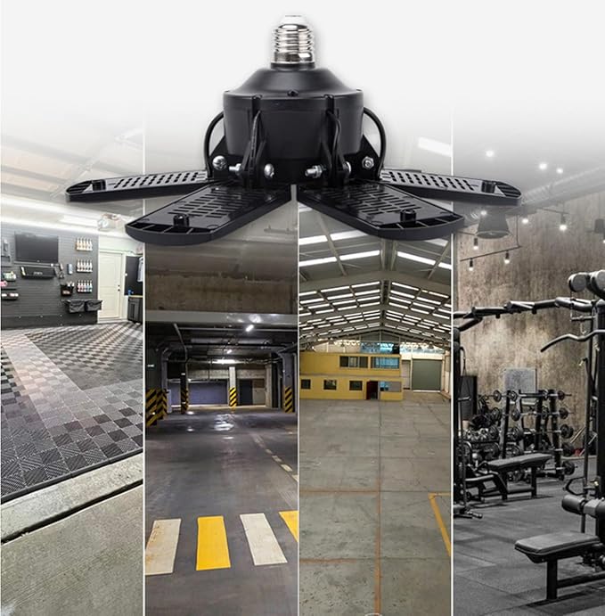 LED Garage Lights Bulb 200W 15000LM 6500K Led Shop Light with 6 Plus 1 Deformable Panels Basement Barn Ceiling Lights for E26/E27 (1PACK)