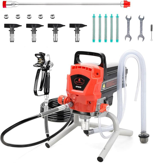 AEROPRO Tools Airless Paint Sprayer, 950W 0.52GPM 3300PSI High Efficiency Airless Sprayer with Tip Extension & Tip Sets, Indoor Paint Sprayer for Walls, Home Interior, House Painting, DIY Projects