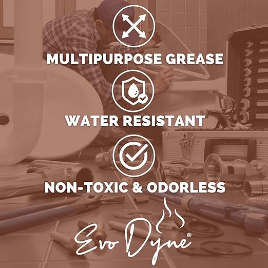 Evo Dyne Silicone Paste (2-Pack) - Multi-Purpose Silicone Lube for Faucet Stems, Valves, Cartridges - 8oz