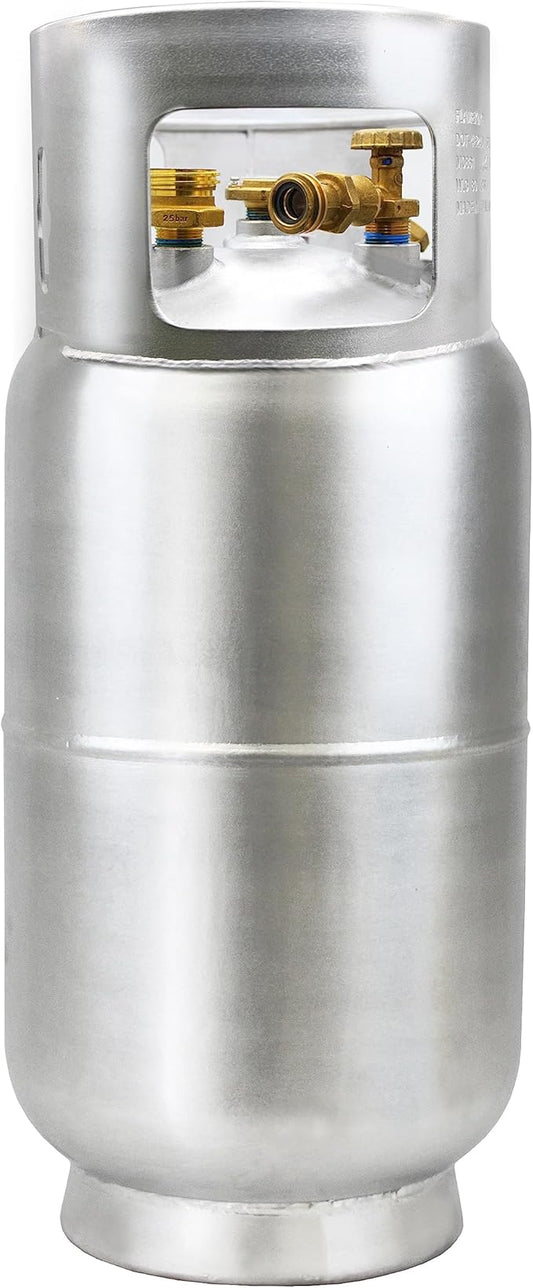 Flame King 33.5lb Aluminum Forklift Propane Tank with Gauge, DOT and TC Compliant, Lightweight, Rugged-Designed