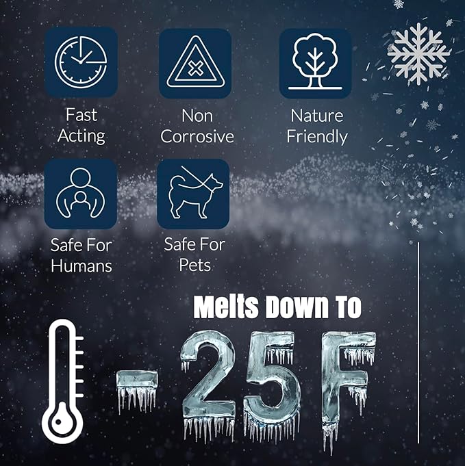 Pail - Calcium Chloride Pellets for Ice Melt - Fast-Acting & Safe on Surfaces - Ideal for Driveways, Sidewalks, and Entryways (8 Pound)