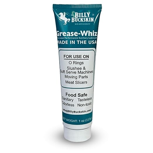 Grease-Whiz Food Grade Grease Lubricant 1oz - Lubricate Ice Cream, Slushee Machine, Beer Kegs, Pools, O Rings - Food Grade Lubricant for Commercial & Domestic Use by Billy Buckskin